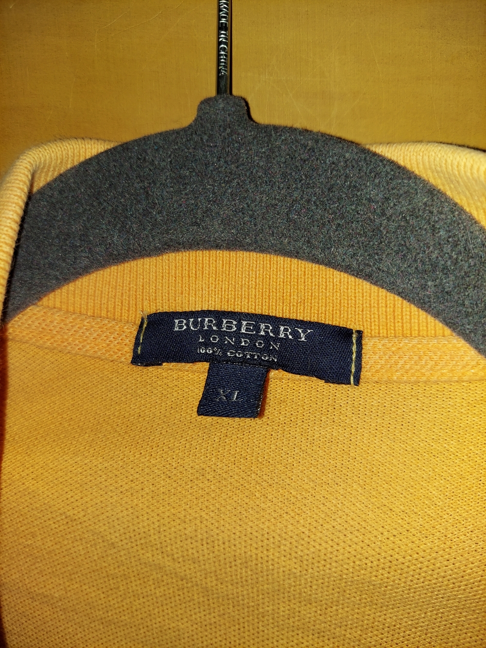 Burberry Orange Polo with Check Trim - Picture 5 of 9